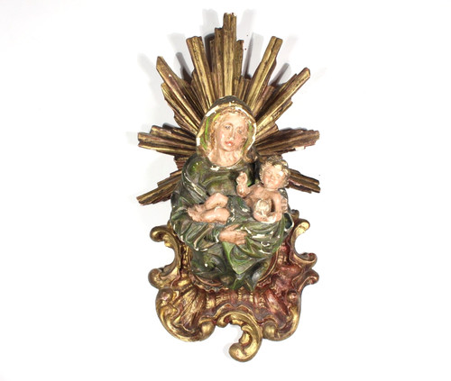 Wandbild schnitzarbeit maria - schnitzarbeit, +
