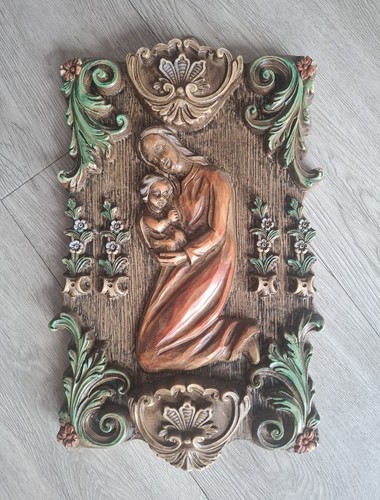 Vintage wachsrelief maria - vintage,