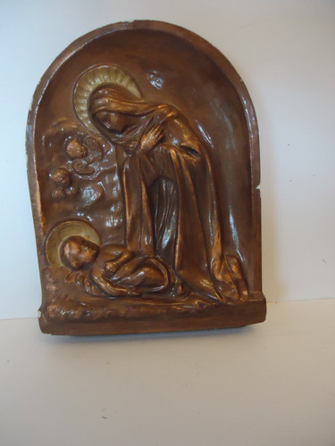 Altes wandbild maria - mit, kind