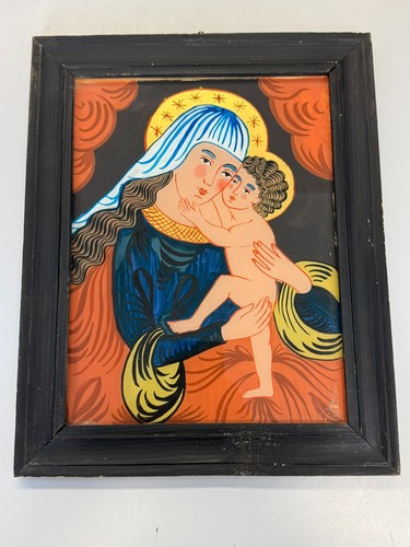 Hinterglasbild maria mit - hinterglasbild,