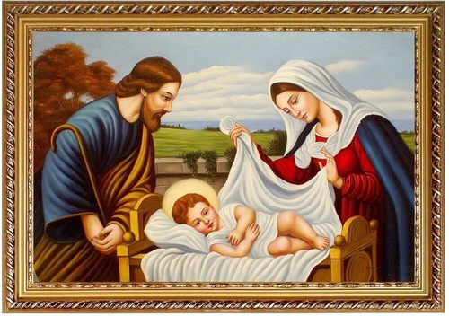 ölbild maria und josef - josef, mit