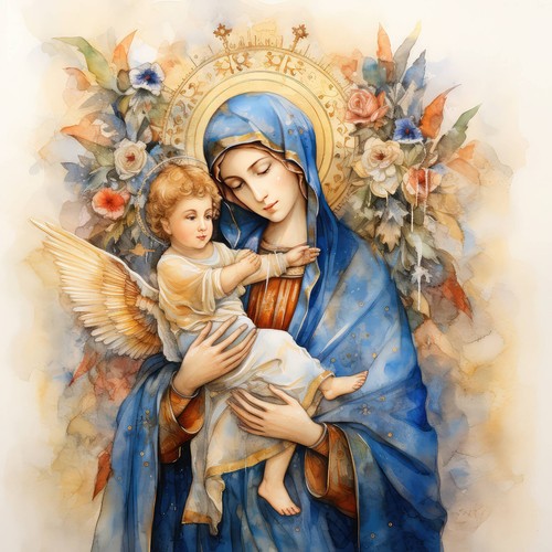 Deko bild maria mit jesuskind - maria,