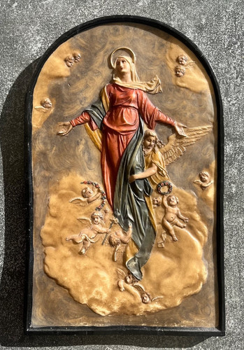 Altes wachs relief wand bild - relief,